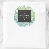 Tropisches Grün/Aqua Glitzer Palms Stickers (Tasche)