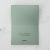 Tropisches Grün geklappte Hochzeit Danke Karte (Innenseite)