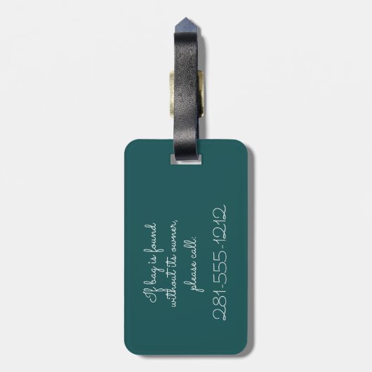 Tropisches Grün-GoldGlitzer-Palmblatt-Muster Gepäckanhänger (Rückseite vertikal)