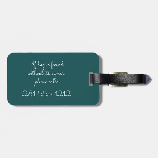 Tropisches Grün-GoldGlitzer-Palmblatt-Muster Gepäckanhänger (Rückseite horizontal)