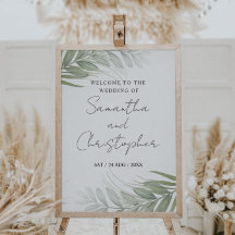 Tropisches Grün - Hochzeitssymbol der modernen Kal