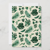 Tropisches Grün mit Goldblättern Hochzeitsempfang Einladung (Rückseite)