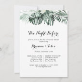 Tropisches Grün Nacht vor Probe Abendessen Einladung (Vorderseite)