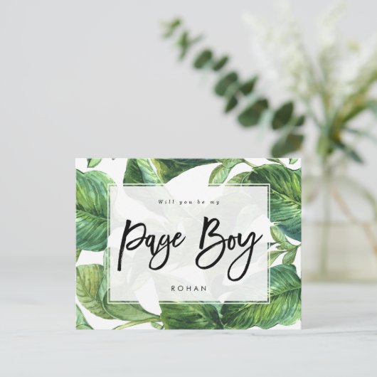 tropisches Grün sind Sie mein Seitenjunge Ankündigungspostkarte (Stehend Vorderseite)