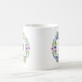 Tropisches Grün und Blume Kleider Monogramm Gesche Kaffeetasse (Mittel)