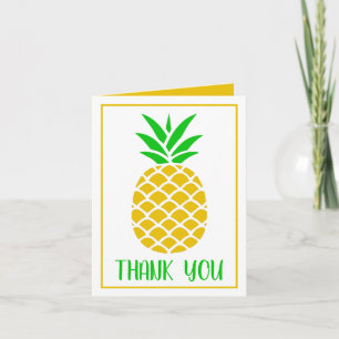 Tropisches Grün und Gold Ananas Personalisiert Dankeskarte