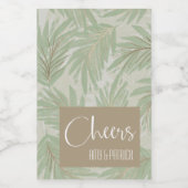 Tropisches Grün- und Gold-Blätter auf Sage Mini Weinetikett (Einzelnes Label)