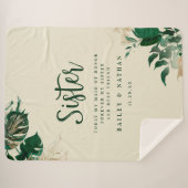 Tropisches Grün- und Goldblatt-Preisangebot Sherpadecke (Vorderseite (Horizontal))