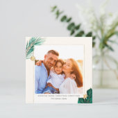 Tropisches Grün- und Goldgrün-Foto Feiertagskarte (Stehend Vorderseite)