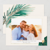 Tropisches Grün- und Goldgrün-Foto Feiertagskarte (Vorne/Hinten)
