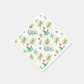 Tropisches Grün und Rosa Sommer-Party Serviette (Ecke)