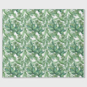 Tropisches Grün verlässt Watercolor Geschenkpapier (Flach)