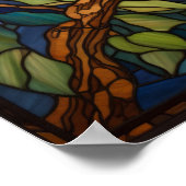 Tropisches grünes Frosch-Buntglas-Panel Poster (Ecke)