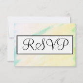Tropisches grünes Gelb Hochzeitungs-Aquarell-UAWG RSVP Karte (Vorderseite)