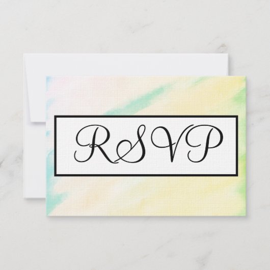 Tropisches grünes Gelb Hochzeitungs-Aquarell-UAWG RSVP Karte (Vorderseite)