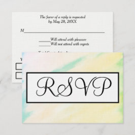 Tropisches grünes Gelb Hochzeitungs-Aquarell-UAWG RSVP Karte