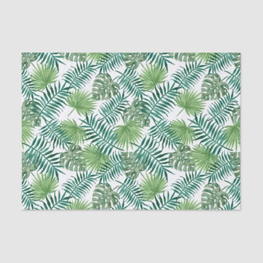 Tropisches grünes Laub-Seidenpapier Seidenpapier (Vorderseite)