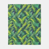Tropisches grünes Leaf-Fern-Muster Fleecedecke (Vorderseite)