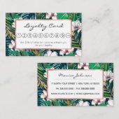 Tropisches grünes lila Goldmonster verlässt mit Treuekarte (Vorne/Hinten)