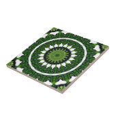Tropisches grünes Mandala Fliese (Seite)
