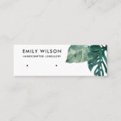 TROPISCHES GRÜNES MOSTERA FAUNA STUD EARRING DISPL MINI VISITENKARTE (Vorderseite)