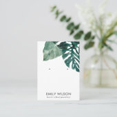 TROPISCHES GRÜNES MOSTERA FAUNA STUD EARRING DISPL VISITENKARTE (Stehend Vorderseite)