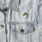 Tropisches grünes Palmenblatt auf Hellblau Button (Beispiel)