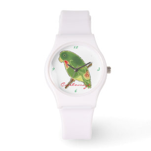 Tropisches grünes Parakeet Thunder_Cove Armbanduhr