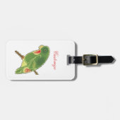 Tropisches grünes Parakeet Thunder_Cove Gepäckanhänger (Vorderseite horizontal)