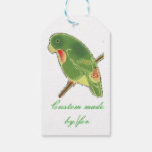 Tropisches grünes Parakeet Thunder_Cove Geschenkanhänger (Rückseite)