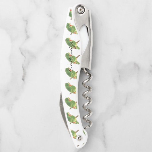 Tropisches grünes Parakeet Thunder_Cove Kellnermesser (Rückseite)