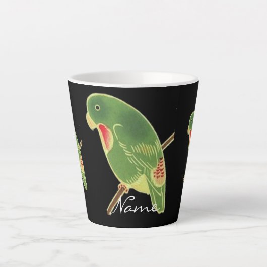 Tropisches grünes Parakeet Thunder_Cove Milchtasse (Vorderseite)