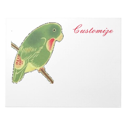 Tropisches grünes Parakeet Thunder_Cove Notizblock (Vorderseite)