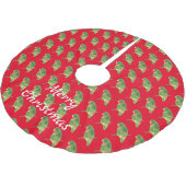 Tropisches grünes Parakeet Thunder_Cove Polyester Weihnachtsbaumdecke (Schrägansicht)