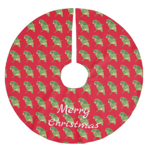 Tropisches grünes Parakeet Thunder_Cove Polyester Weihnachtsbaumdecke