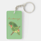 Tropisches grünes Parakeet Thunder_Cove Schlüsselanhänger (Rückseite)