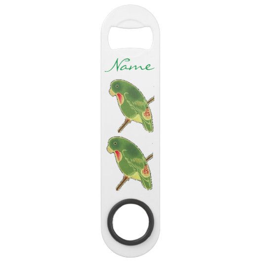 Tropisches grünes Parakeet Thunder_Cove Speed Flaschenöffner (Vorderseite)