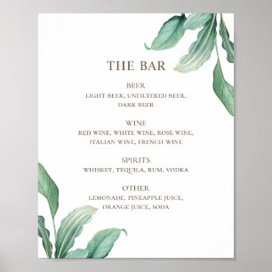 Tropisches Grünpflanzen Hochzeitsalkoholgetränke Poster