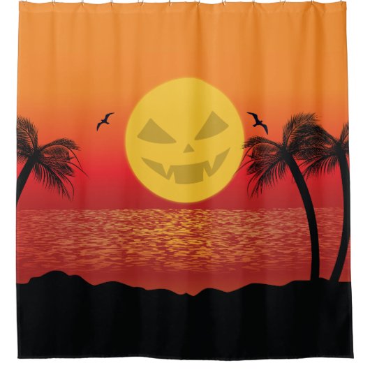 Tropisches Halloween Duschvorhang (Vorderseite)