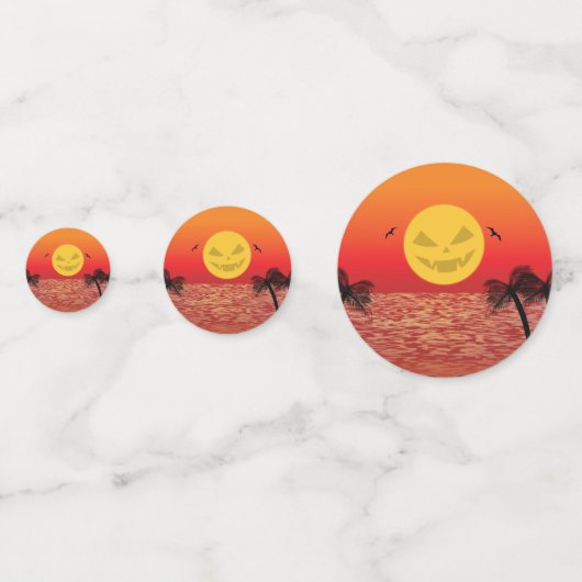 Tropisches Halloween Konfetti (Rückseiten)