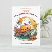 Tropisches Halloween-Party Einladung zum Spaß Turt (Stehend Vorderseite)