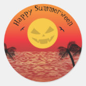 Tropisches Halloween Runder Aufkleber (Vorderseite)