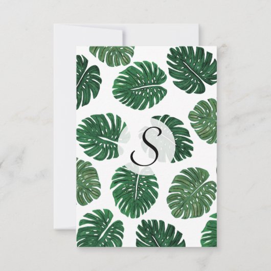 Tropisches handgemaltes Schweizer Einladung (Rückseite)