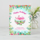 Tropisches Happy Holidays Business Feiertagskarte (Stehend Vorderseite)
