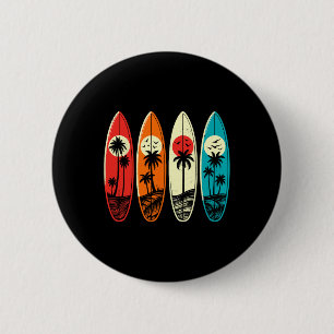 Tropisches Hawaii Palme Surfen Strand Surfboard Re Button