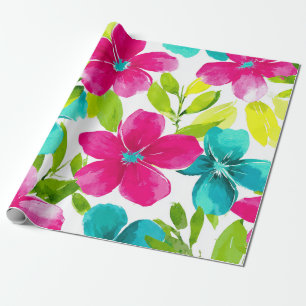 Tropisches Hawaii Plumeria Rosa Frangipani-Blumenm Geschenkpapier