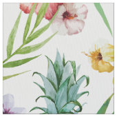 Tropisches Hawaii-Thema-Aquarell-Ananasmuster Stoff (Nahaufnahme)
