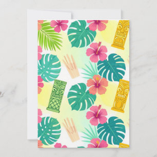 Tropisches Hawaiian Tiki-Muster für Partys Hochzei Einladung