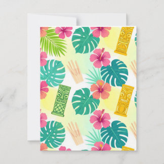 Tropisches Hawaiian Tiki Muster für Partys Hochzei RSVP Karte
