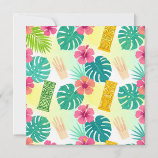 Tropisches Hawaiian Tiki-Muster für Partys Hochzei Save The Date